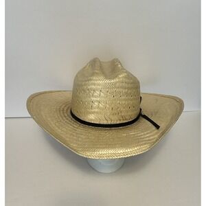 American Hat Co. Western Cowboy Poli Rope Straw Hat 7-3/8 Long Oval 4" Brim